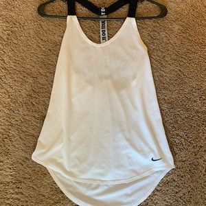 White Nike T-back tank top